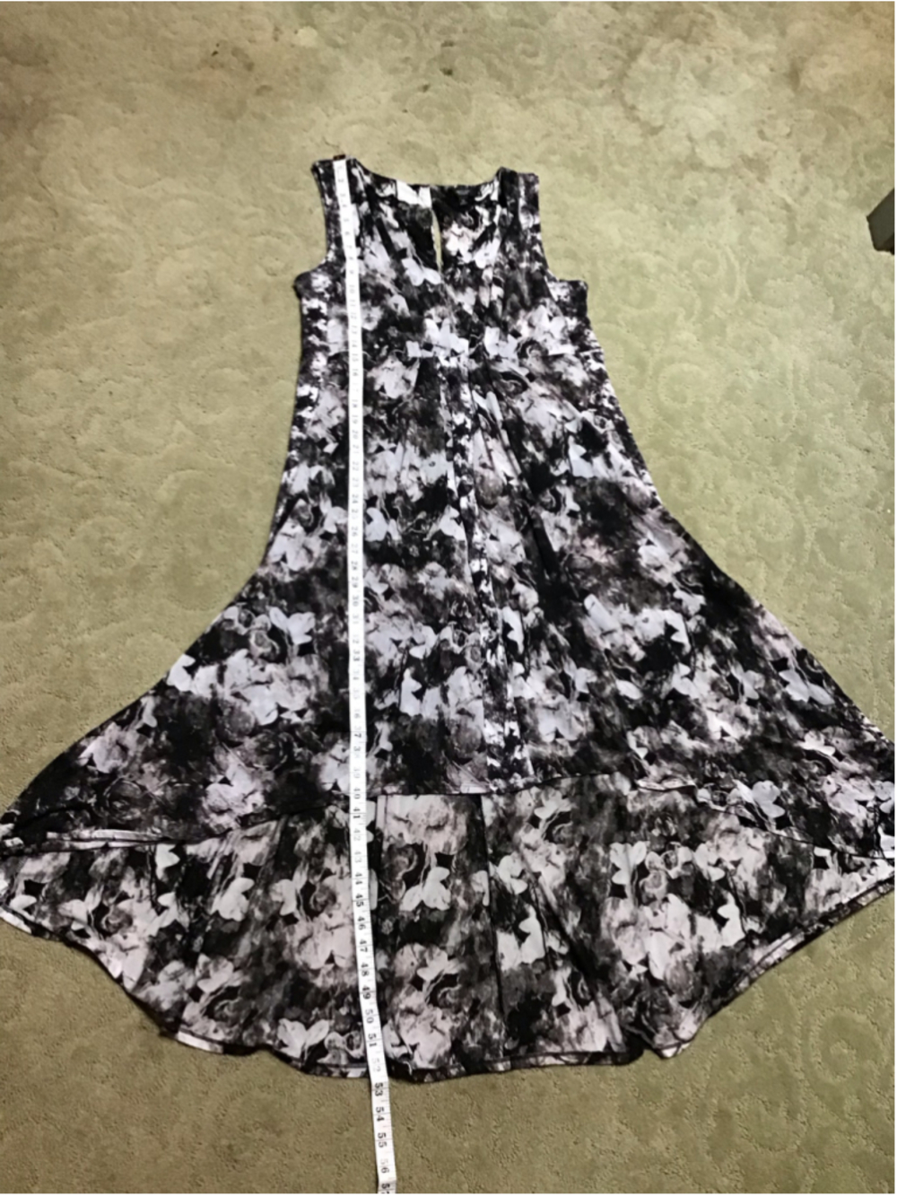 Simply Vera Vera Wang High Low Dress XL Black White Floral Soo Soft! - Picture 14 of 17
